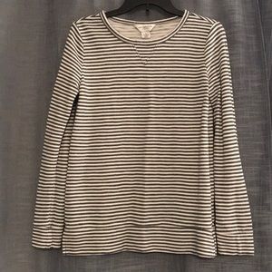 Gray and white striped sweater